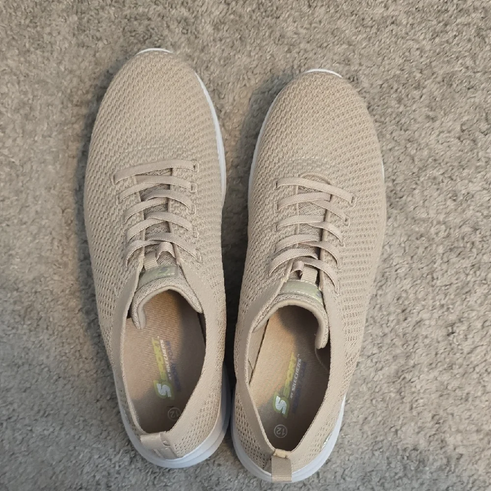 Skechers Light Tan Knit Sneakers - Picture 1 of 3